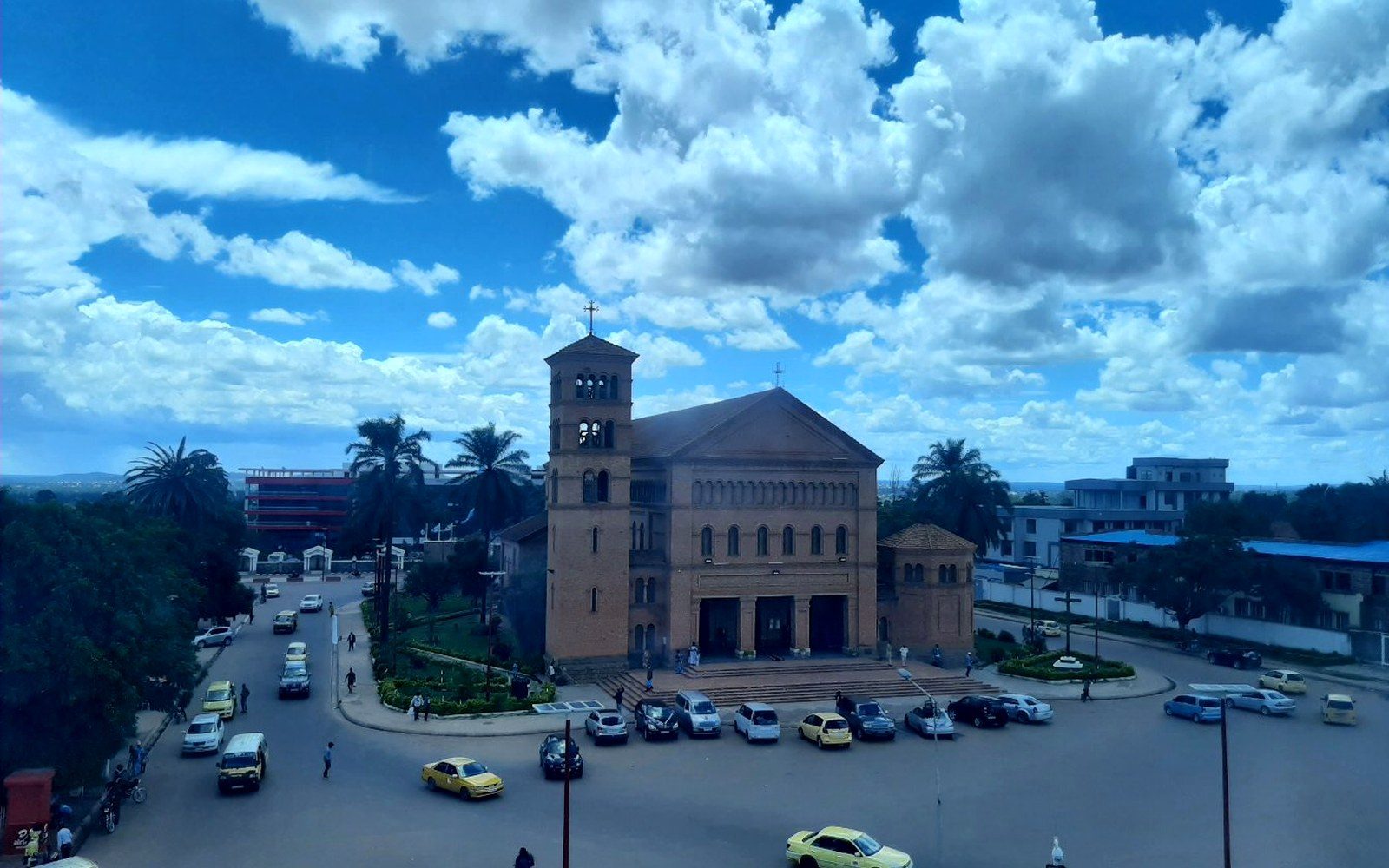 Saints Peter and Paul Cathedral and central Lubumbashi
