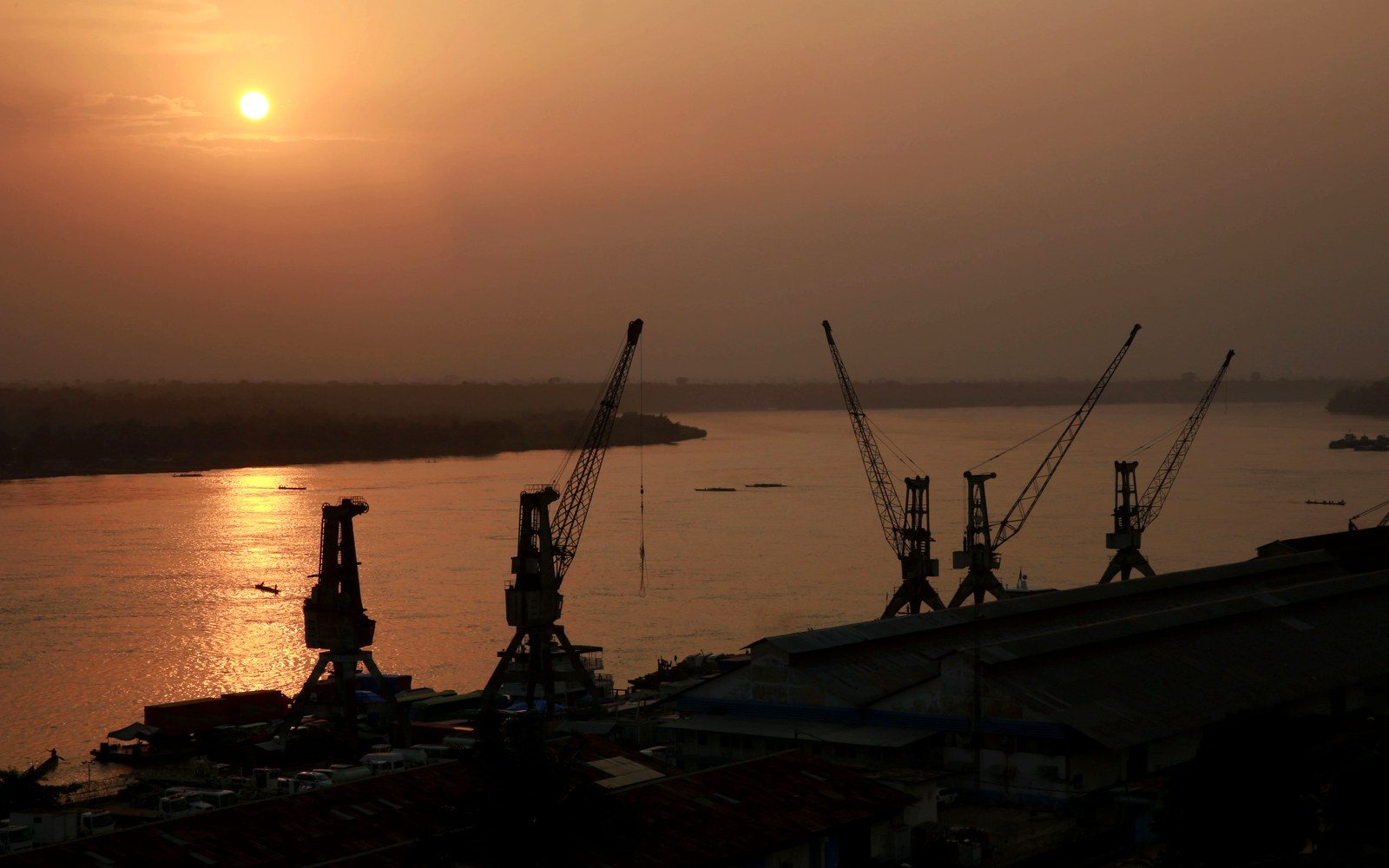 Sunset over the Congo River in Kisangani