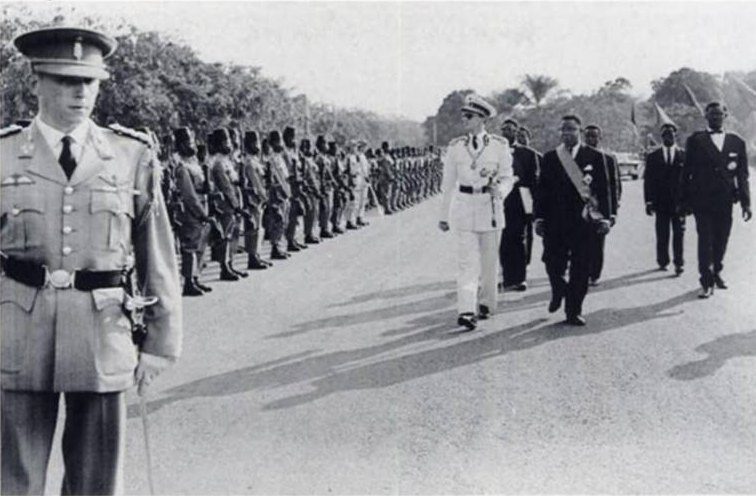 King Baudouin of Belgium arriving for Congo independence ceremonies