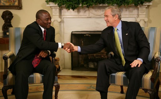 President Joseph Kabila with President George W. Bush