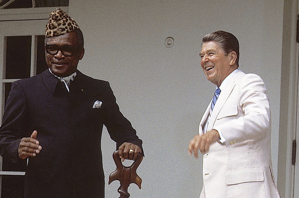 President Mobutu Sese Seko with President Ronald Reagan